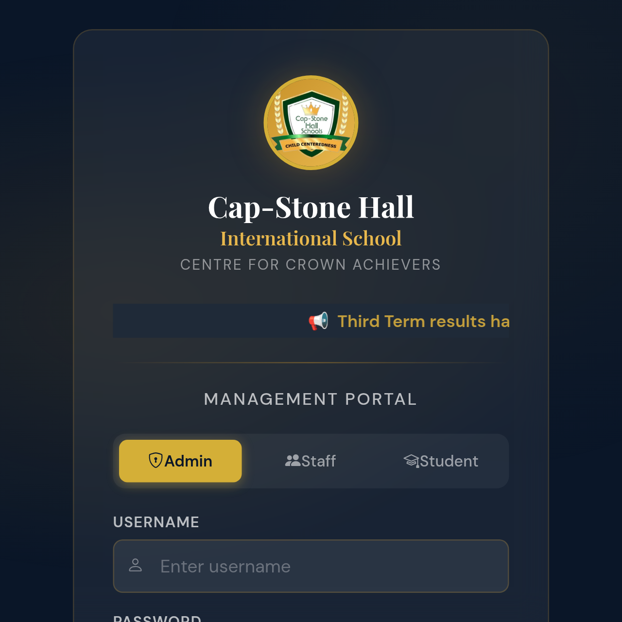 Cap-Stone Hall Portal